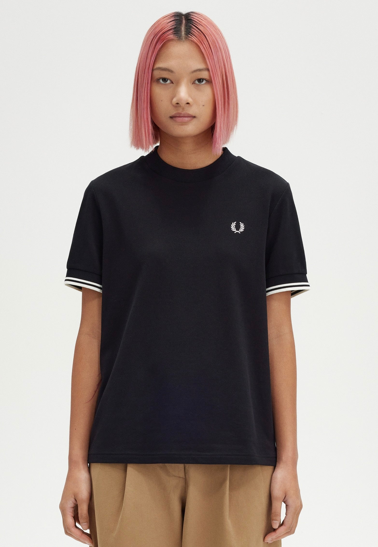 Fred Perry - Twin Tipped Pique Black - T-Shirt Clearance Nicekicks