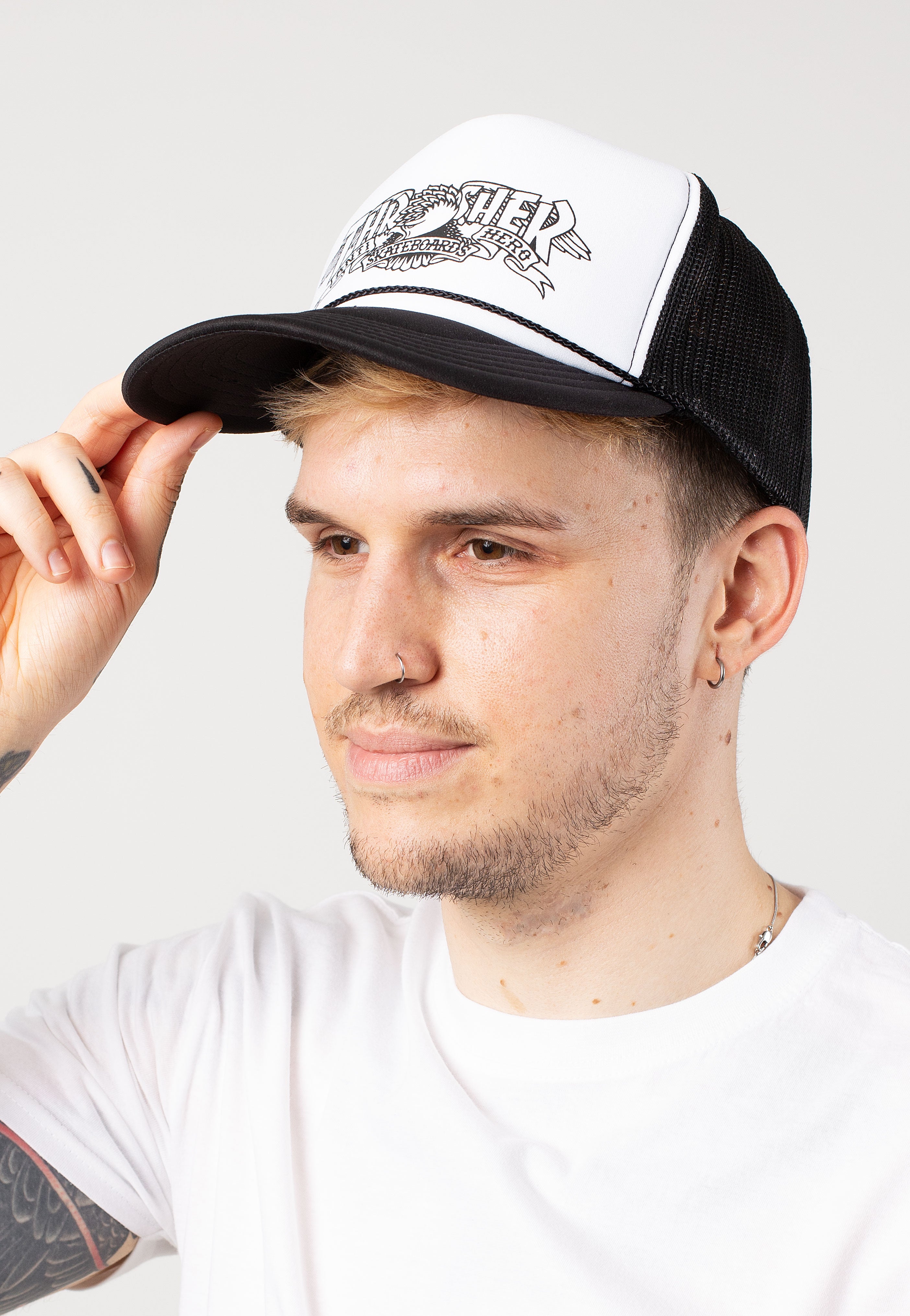 Thrasher x Antihero - Mag Banner White Black - Cap Buy Cheap Deals