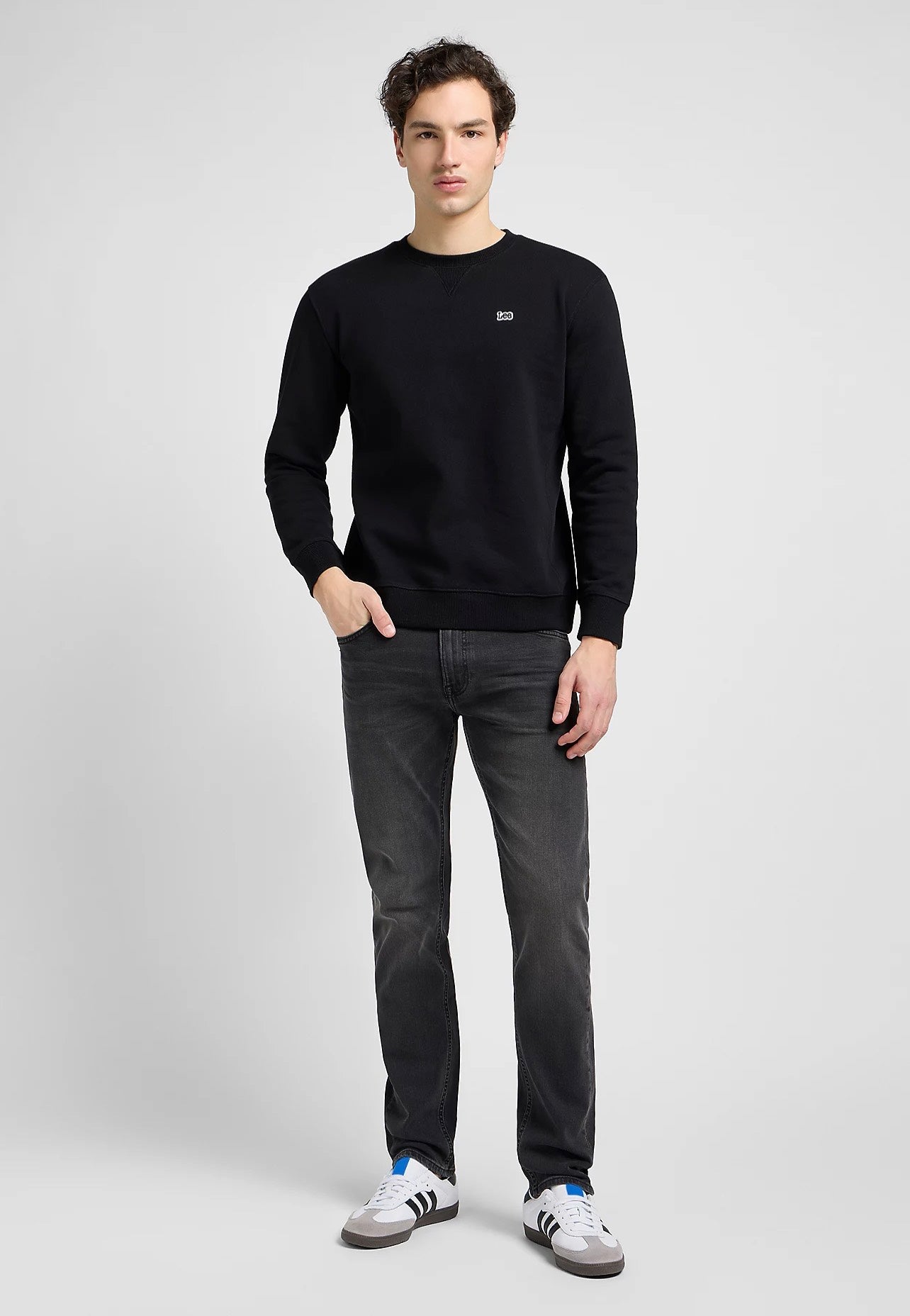 Lee - Plain Crew Black - Sweater Cheap Wiki