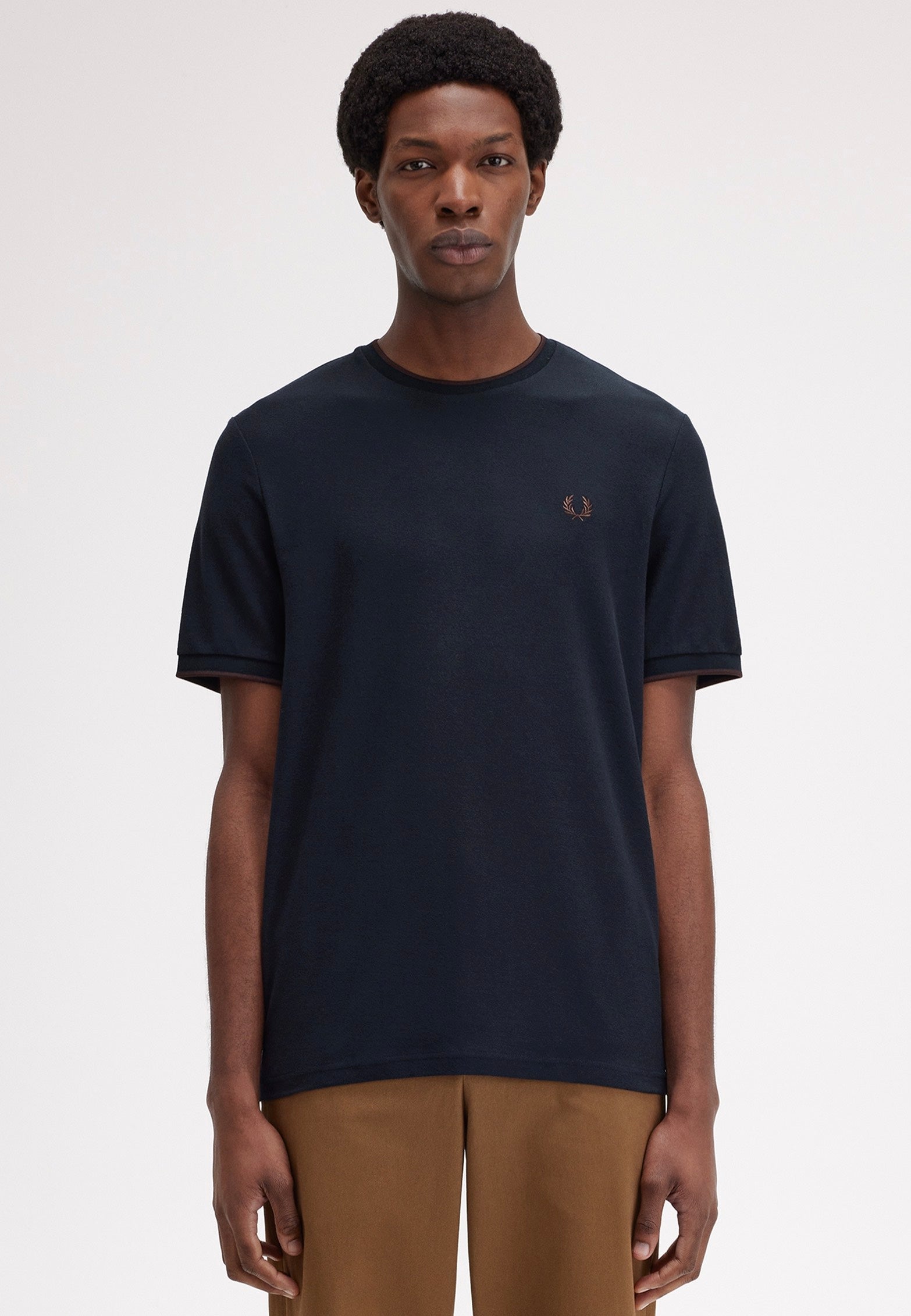 Fred Perry - Crepe Pique Navy - T-Shirt Clearance 100% Guaranteed