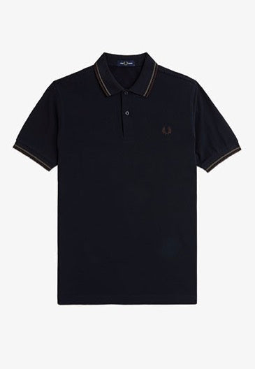 Fred Perry - Twin Tipped Navy/Laurel Wreath Green/Carrington Road Brick - Polo Get To Buy For Sale