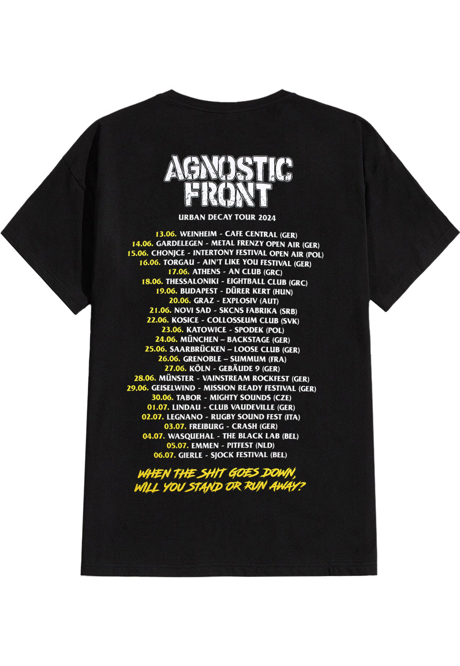 Agnostic Front - Urban Decay Tour 2024 - T-Shirt Outlet New