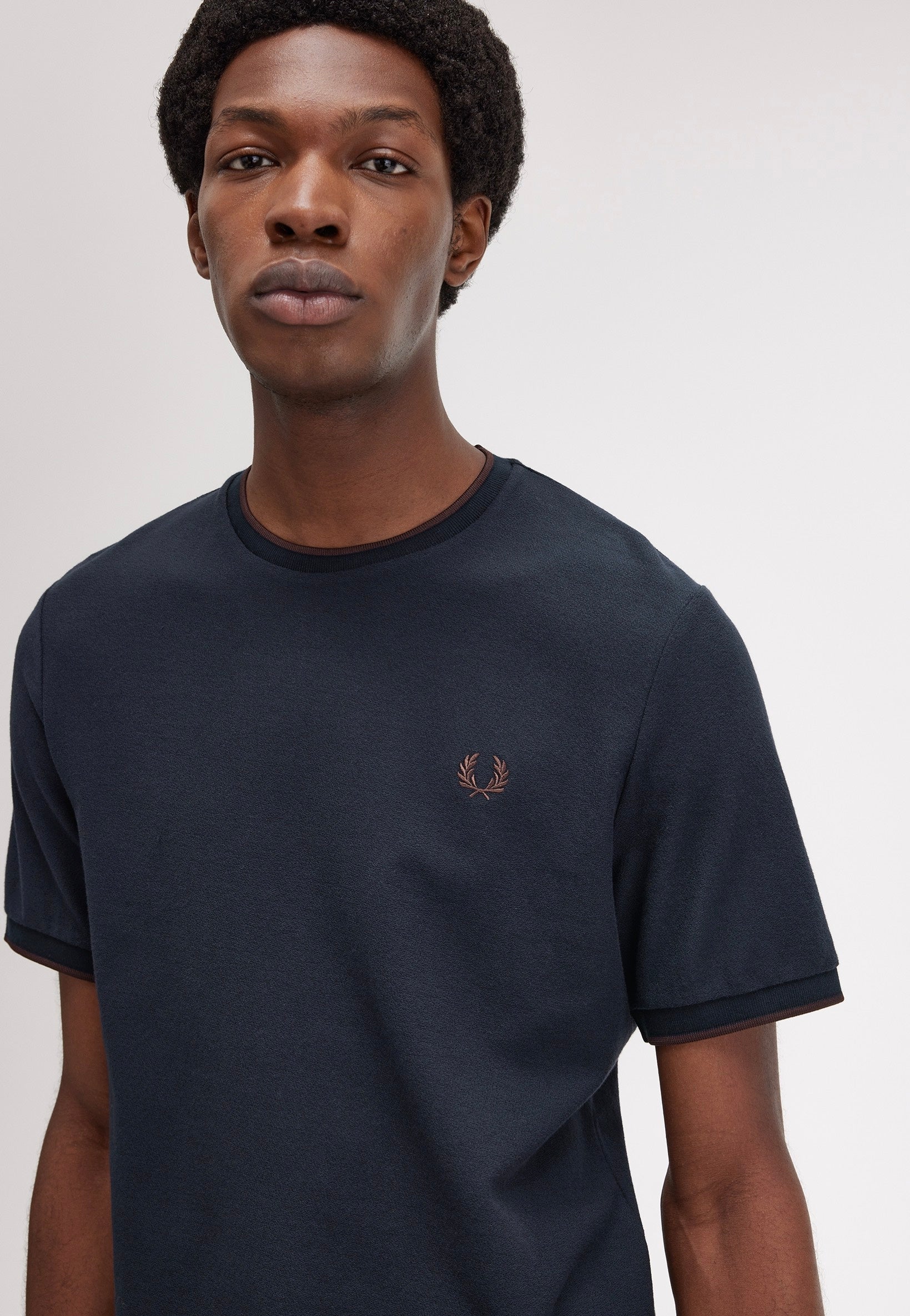 Fred Perry - Crepe Pique Navy - T-Shirt Clearance 100% Guaranteed