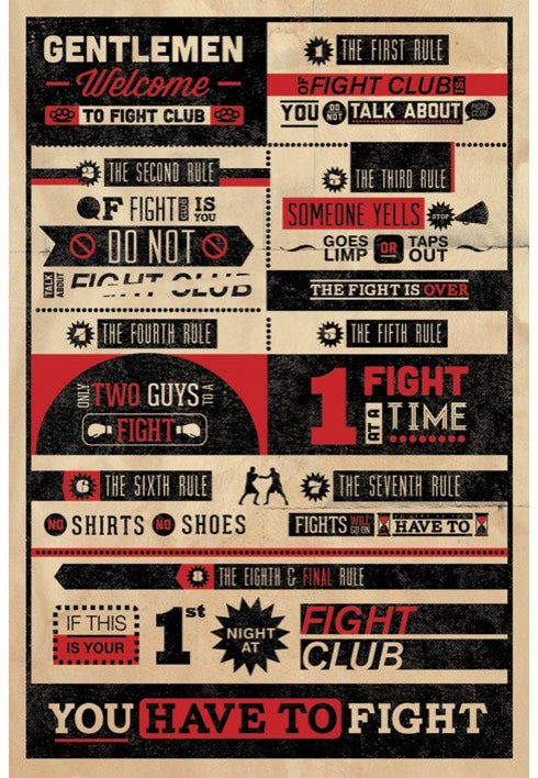 Fight Club - Infographic - Poster Clearance Extremely