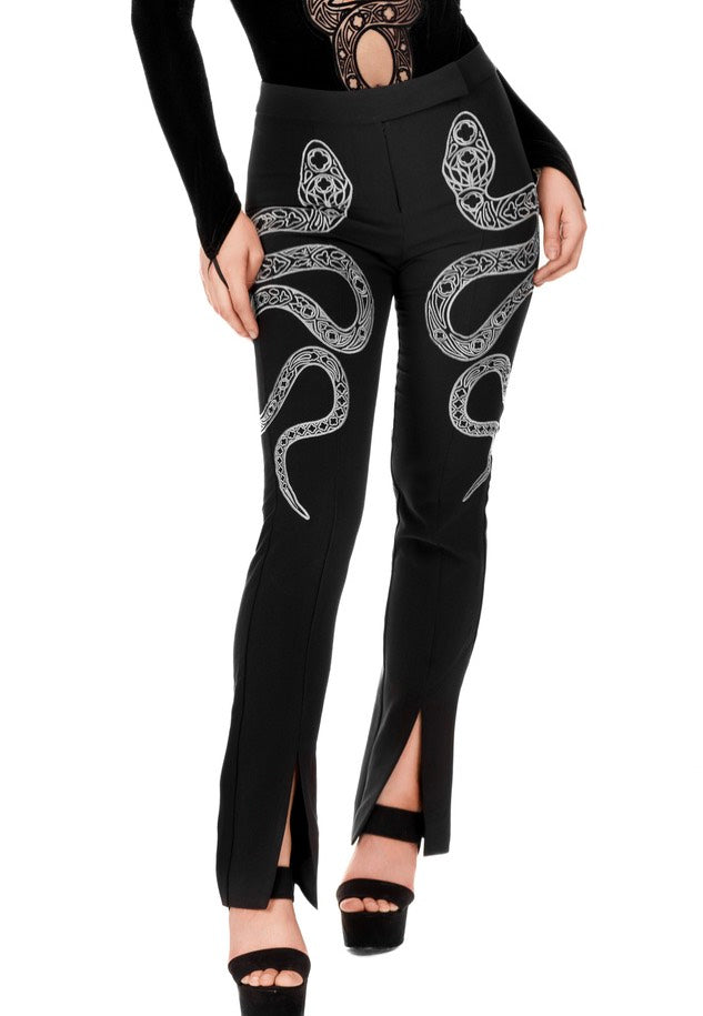 Restyle - Cathedral Snake Embroidered Black - Pants Cheap Real Authentic