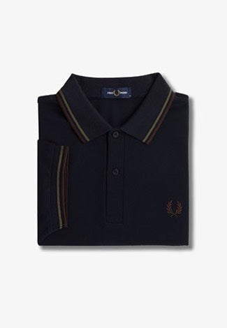 Fred Perry - Twin Tipped Navy/Laurel Wreath Green/Carrington Road Brick - Polo Get To Buy For Sale