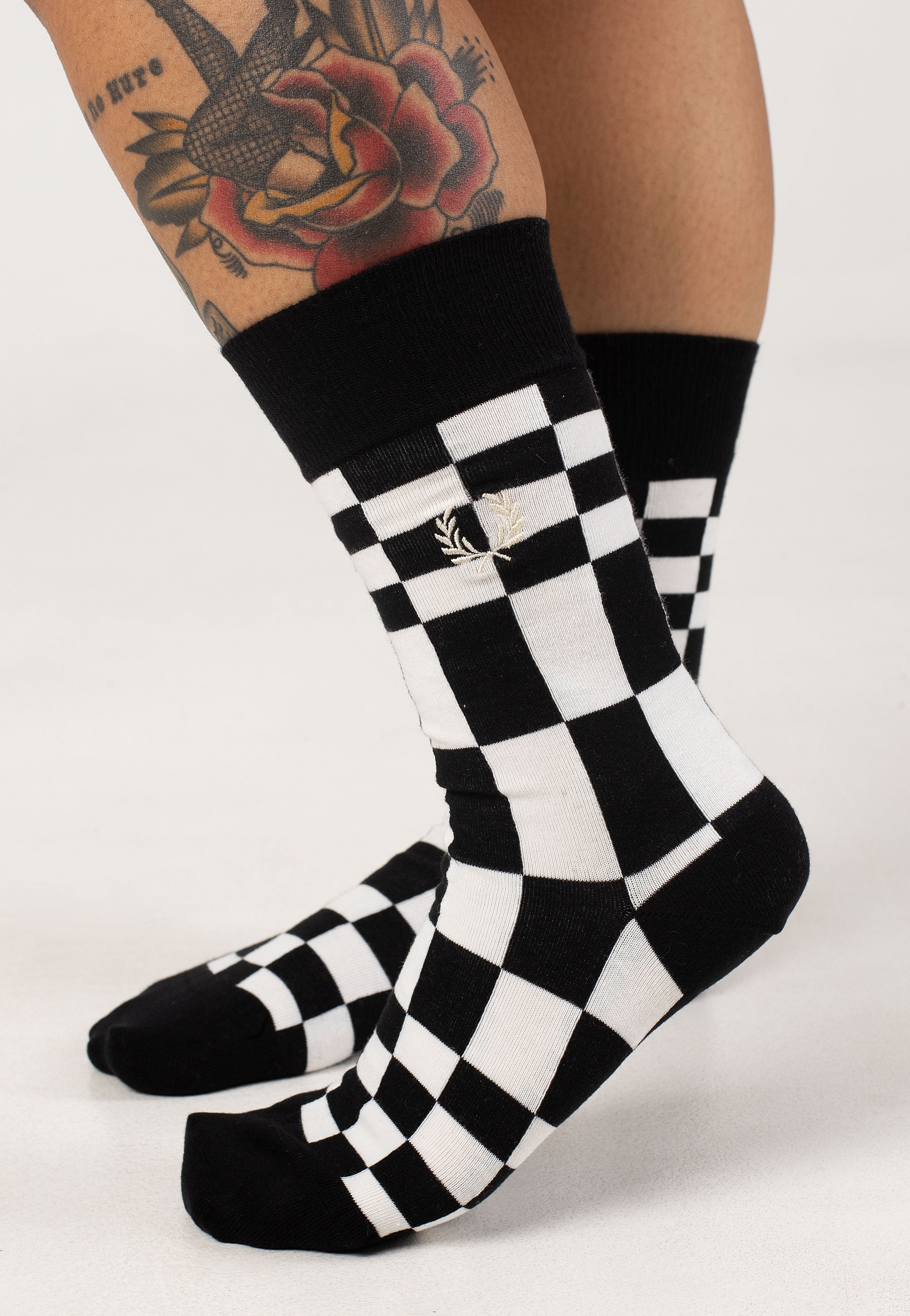 Fred Perry - Chequerboard Black - Socks Lowest Pice