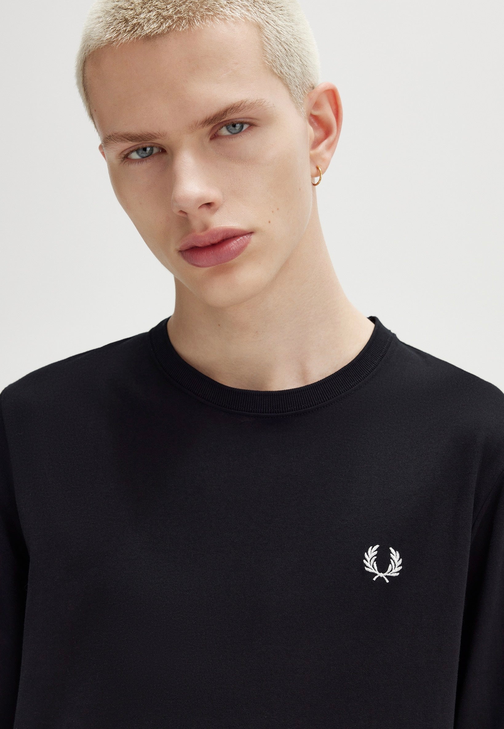 Fred Perry - Crew Neck Black - Longsleeve Clearance Wide Range Of