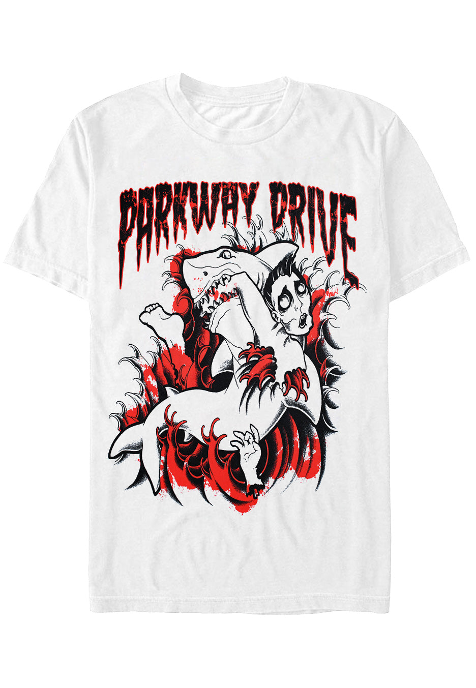 Parkway Drive - Blood Shark Anniversary Edition White - T-Shirt Clearance With Credit Card