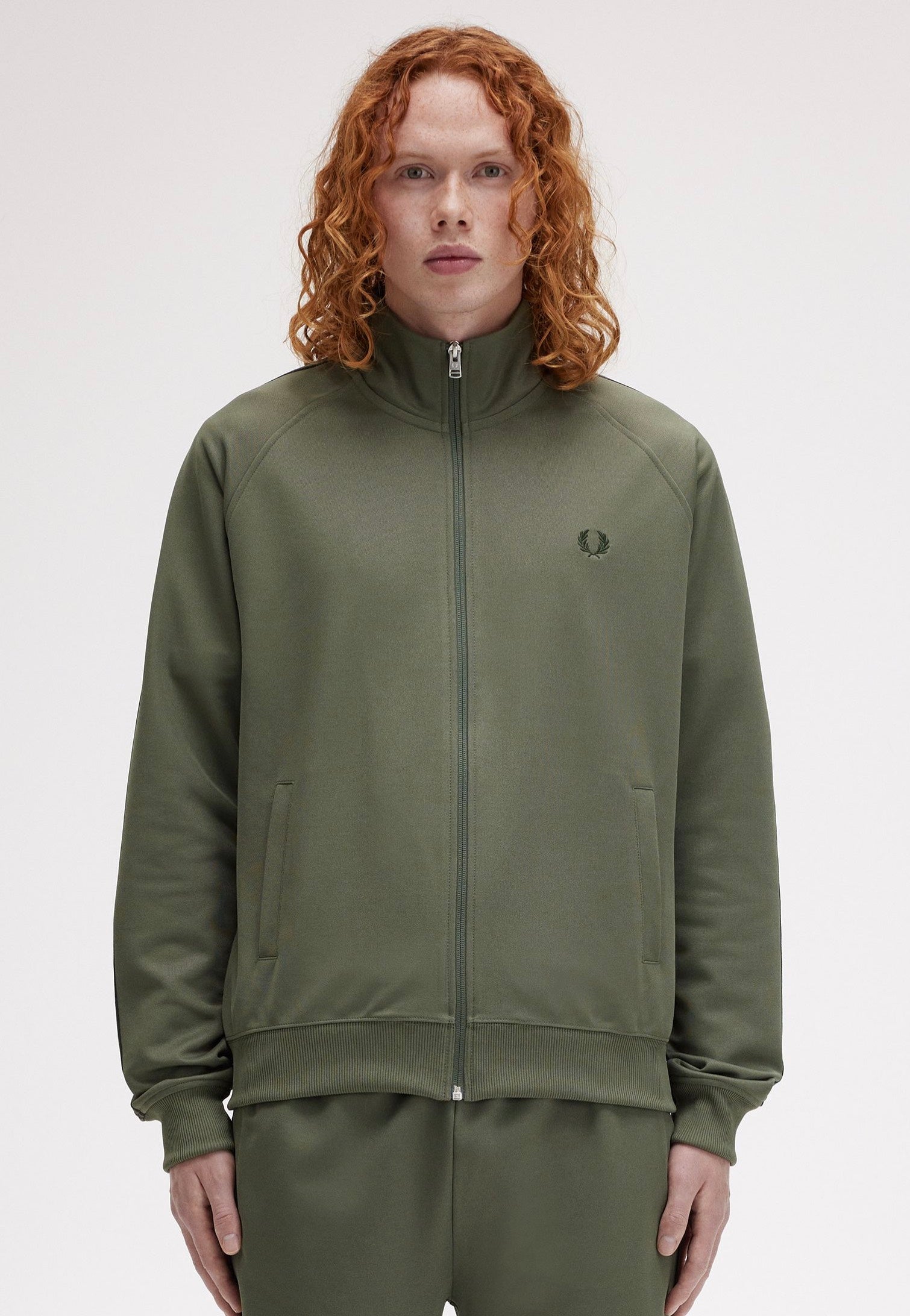 Fred Perry - Contrast Tape Track Laurel Wreath Green/Night Green - Track Jacket Cheap Best Sale