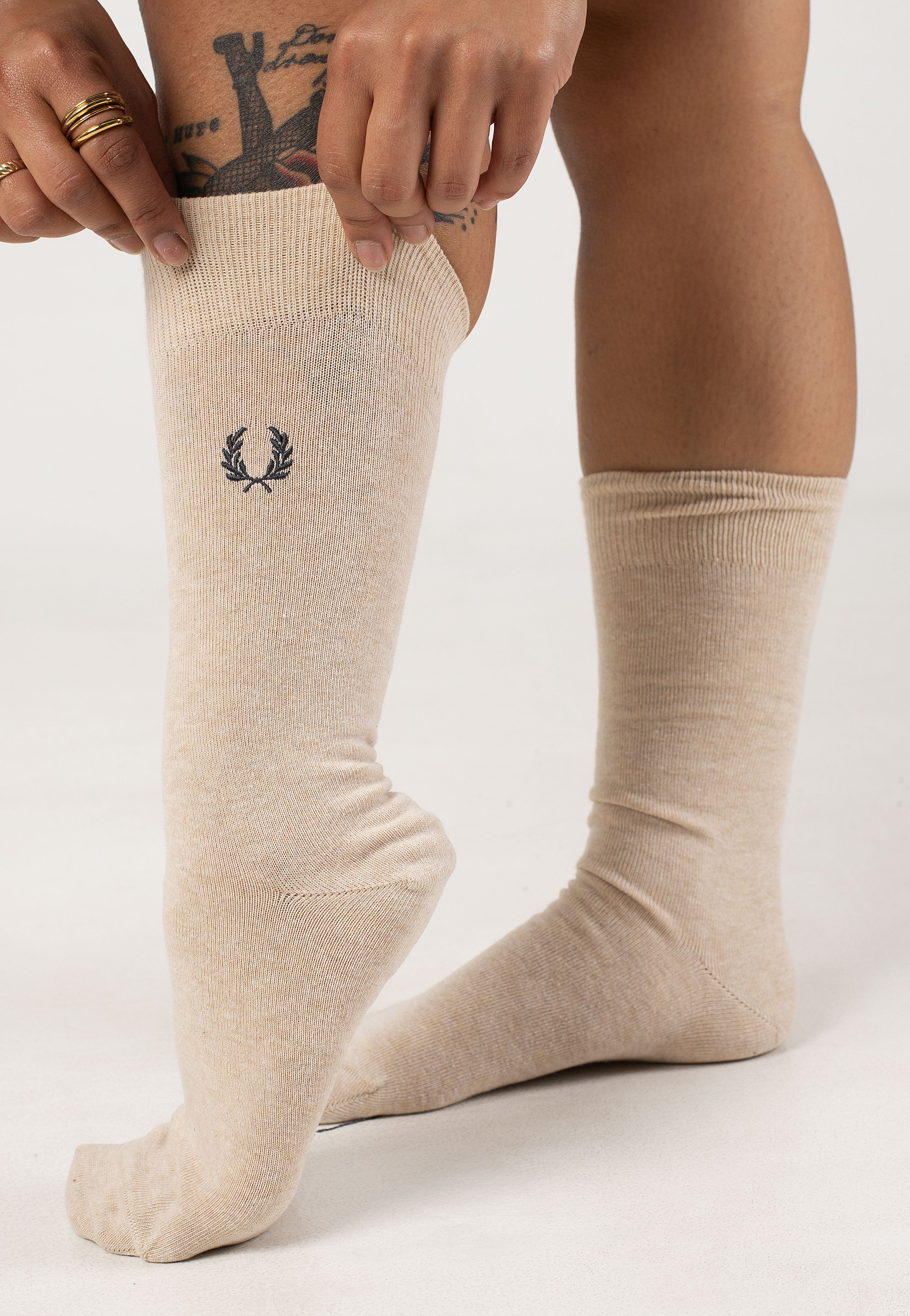 Fred Perry - Classic Laurel Wreath Porridge/ Anchor Grey - Socks Clearance 100% Guaranteed