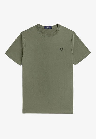 Fred Perry - Crew Neck Laurel Wreath Green/Night Green - T-Shirt Cheap Brand New Unisex