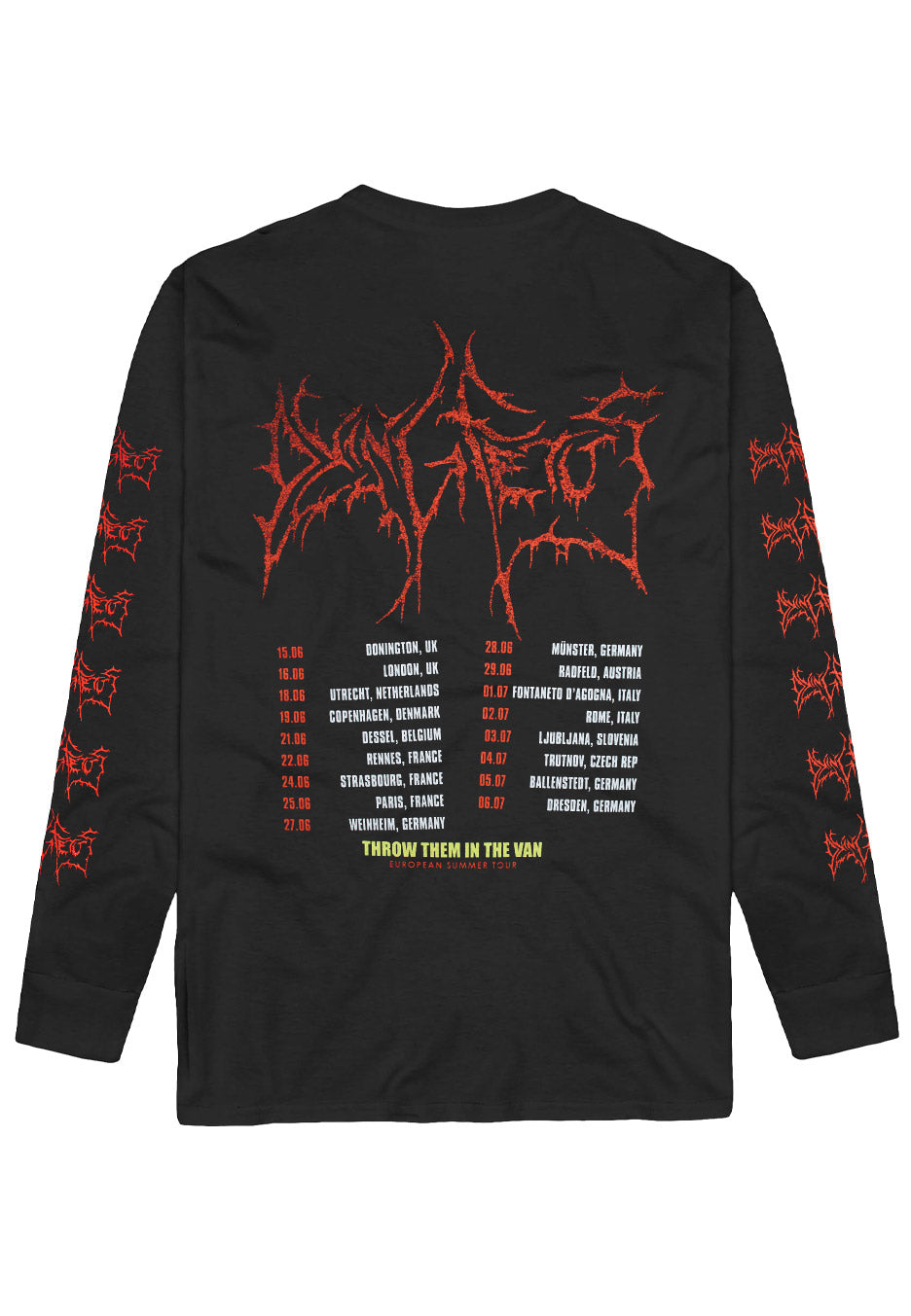 Dying Fetus - Throw Them In The Van Tour - Longsleeve View Cheap Online