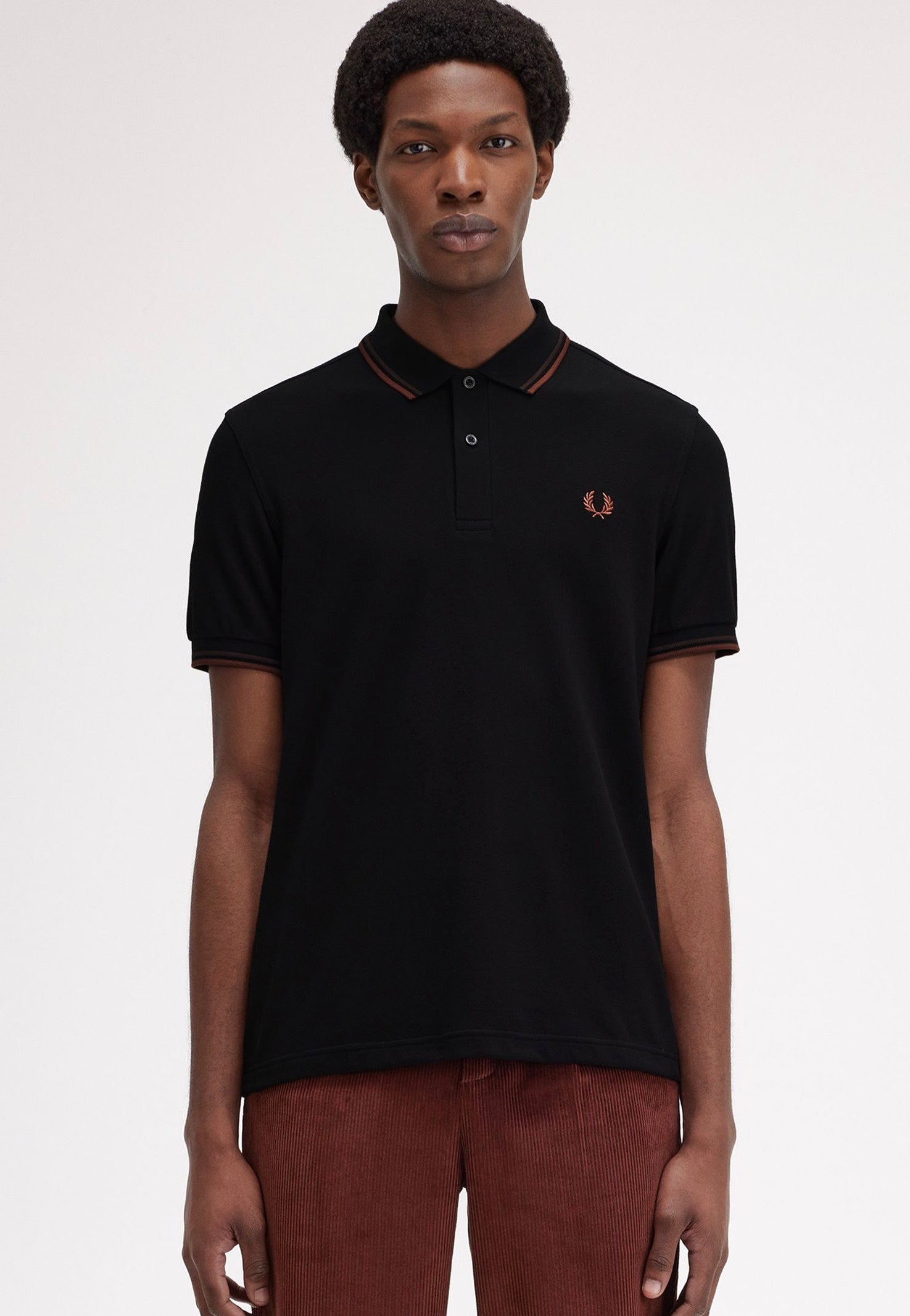 Fred Perry - Twin Tipped Black/Carrington Road Brick/Whisky Brown - Polo Cheap Pice Wholesale