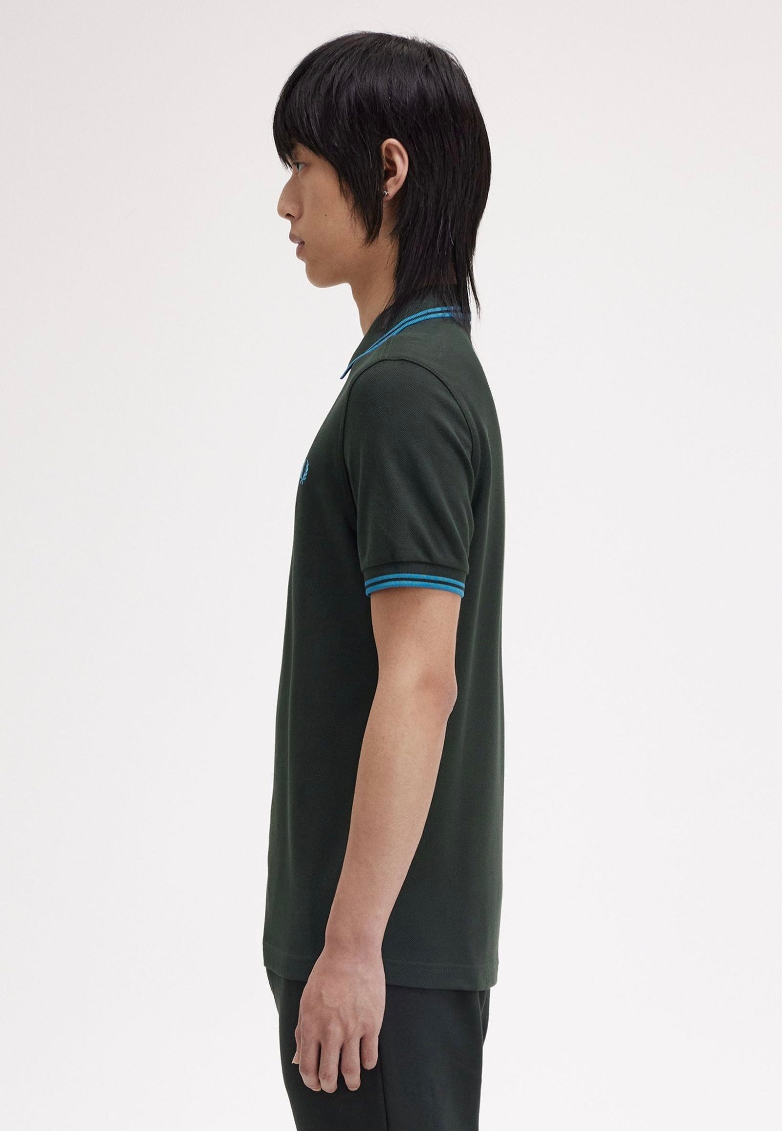 Fred Perry - Twin Tipped Night Green/Runaway Bay Ocean/Runaway Bay Ocean - Polo With Paypal