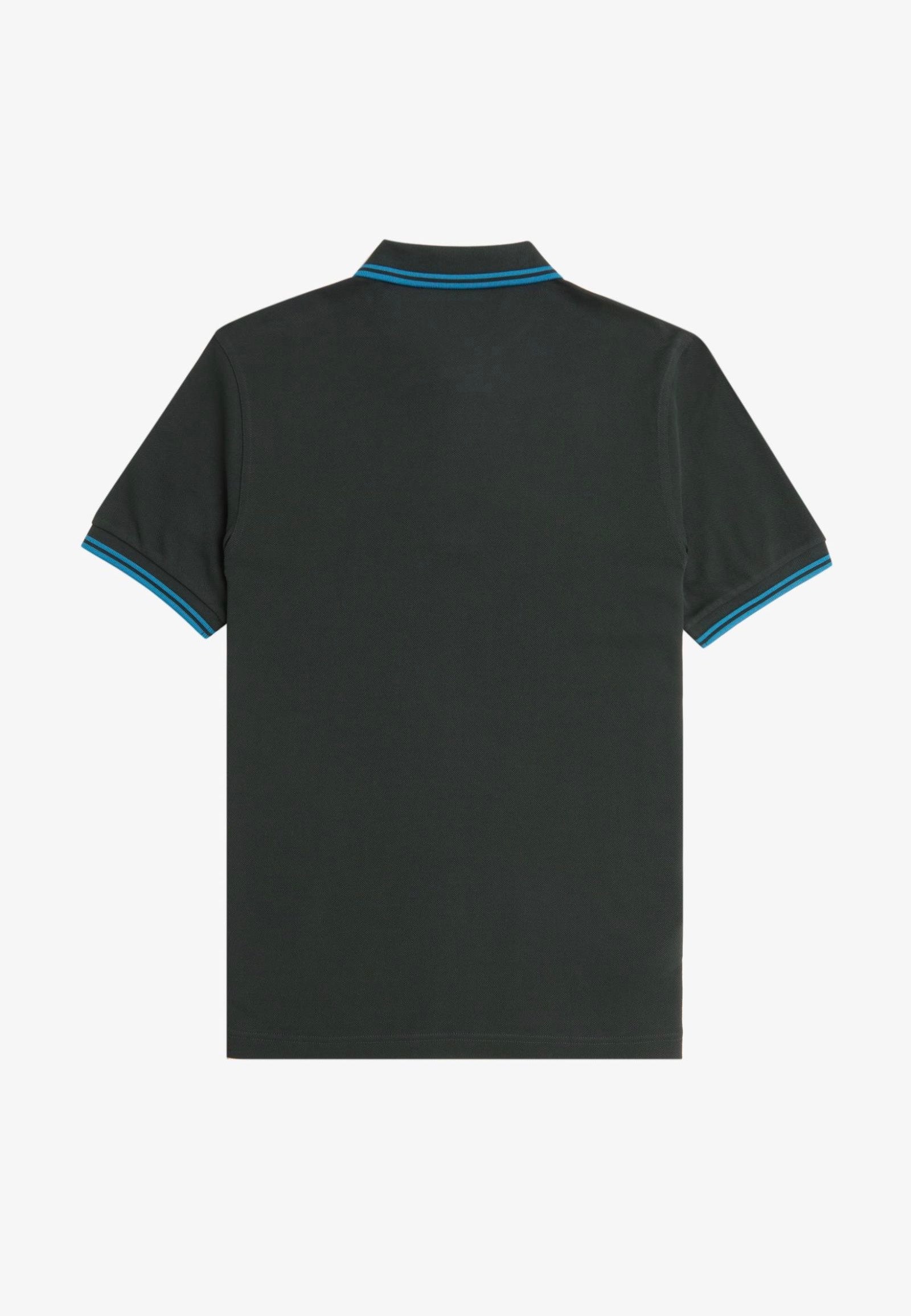 Fred Perry - Twin Tipped Night Green/Runaway Bay Ocean/Runaway Bay Ocean - Polo With Paypal