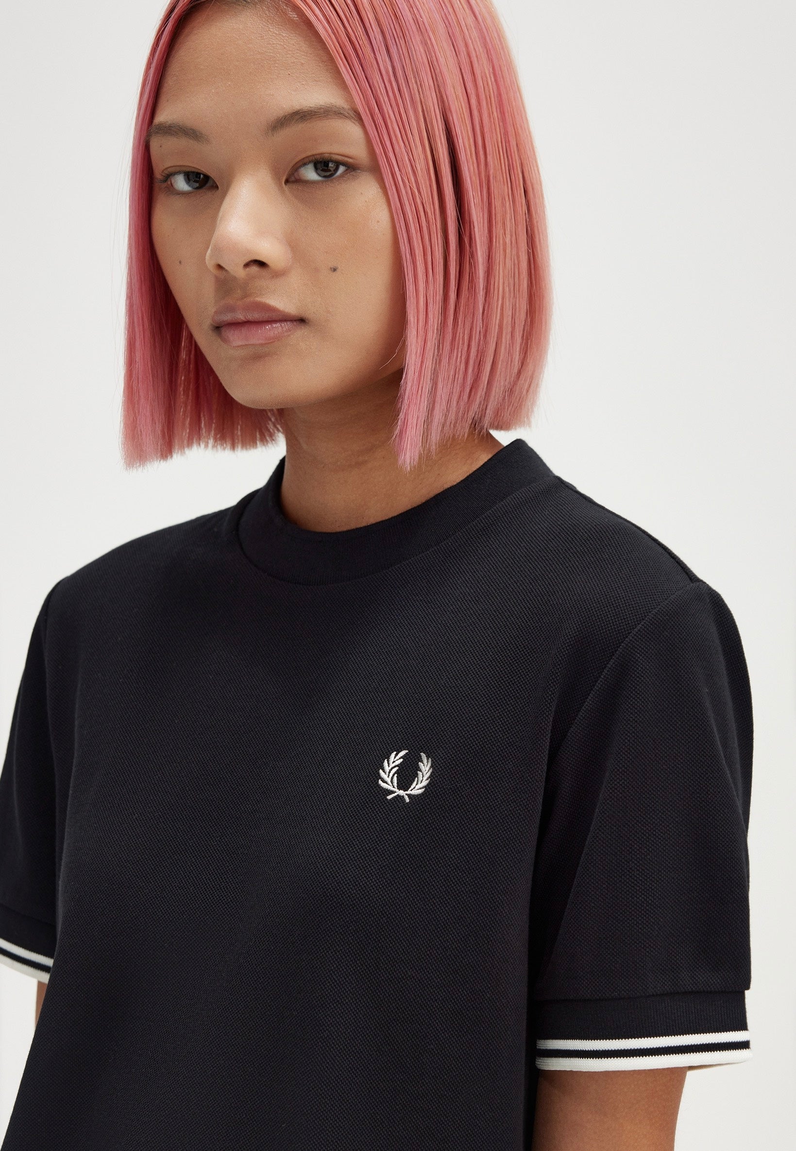 Fred Perry - Twin Tipped Pique Black - T-Shirt Clearance Nicekicks