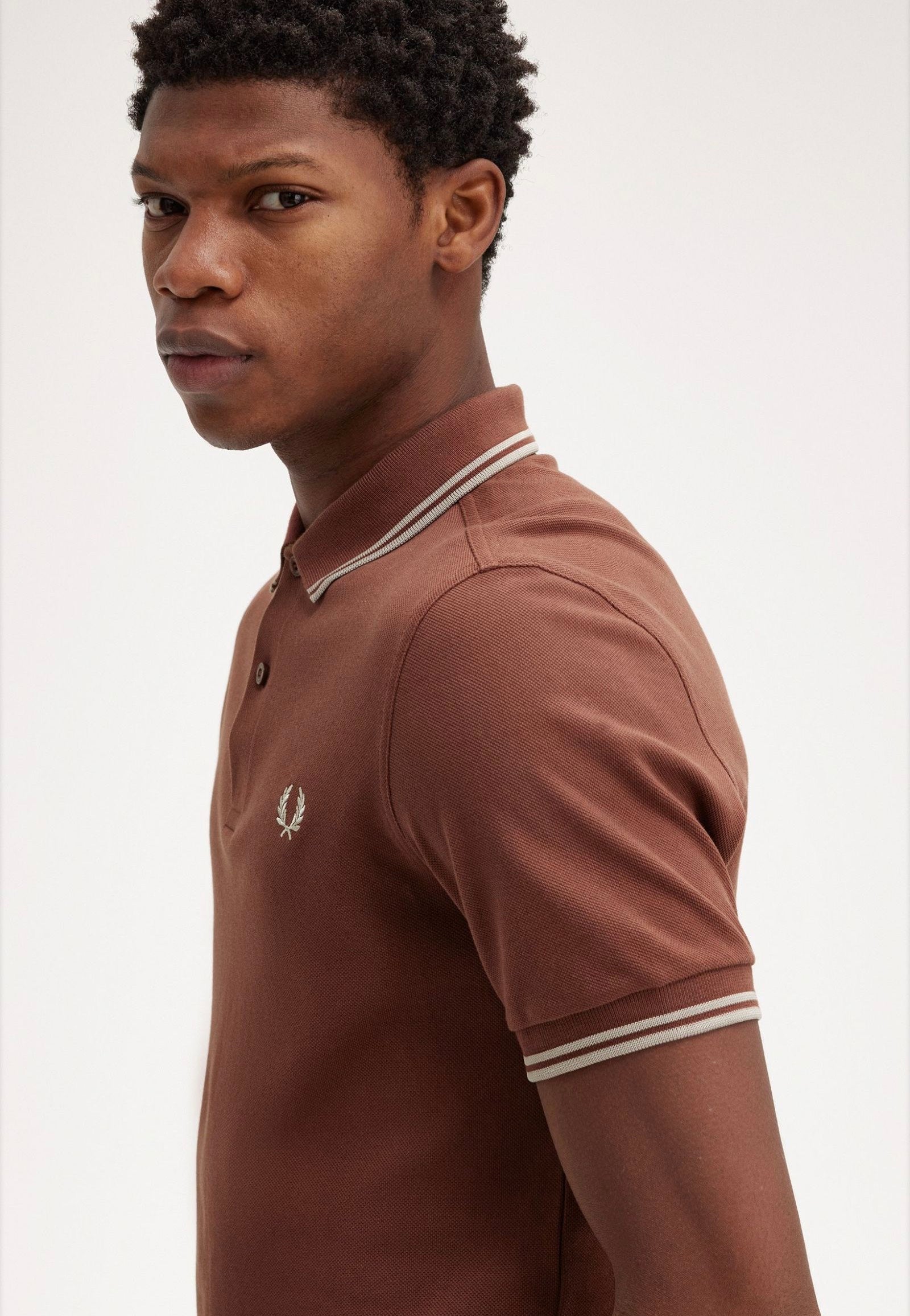 Fred Perry - Twin Tipped Whisky Brown/Porridge Marl/Porridge Marl - Polo Buy Cheap Manchester