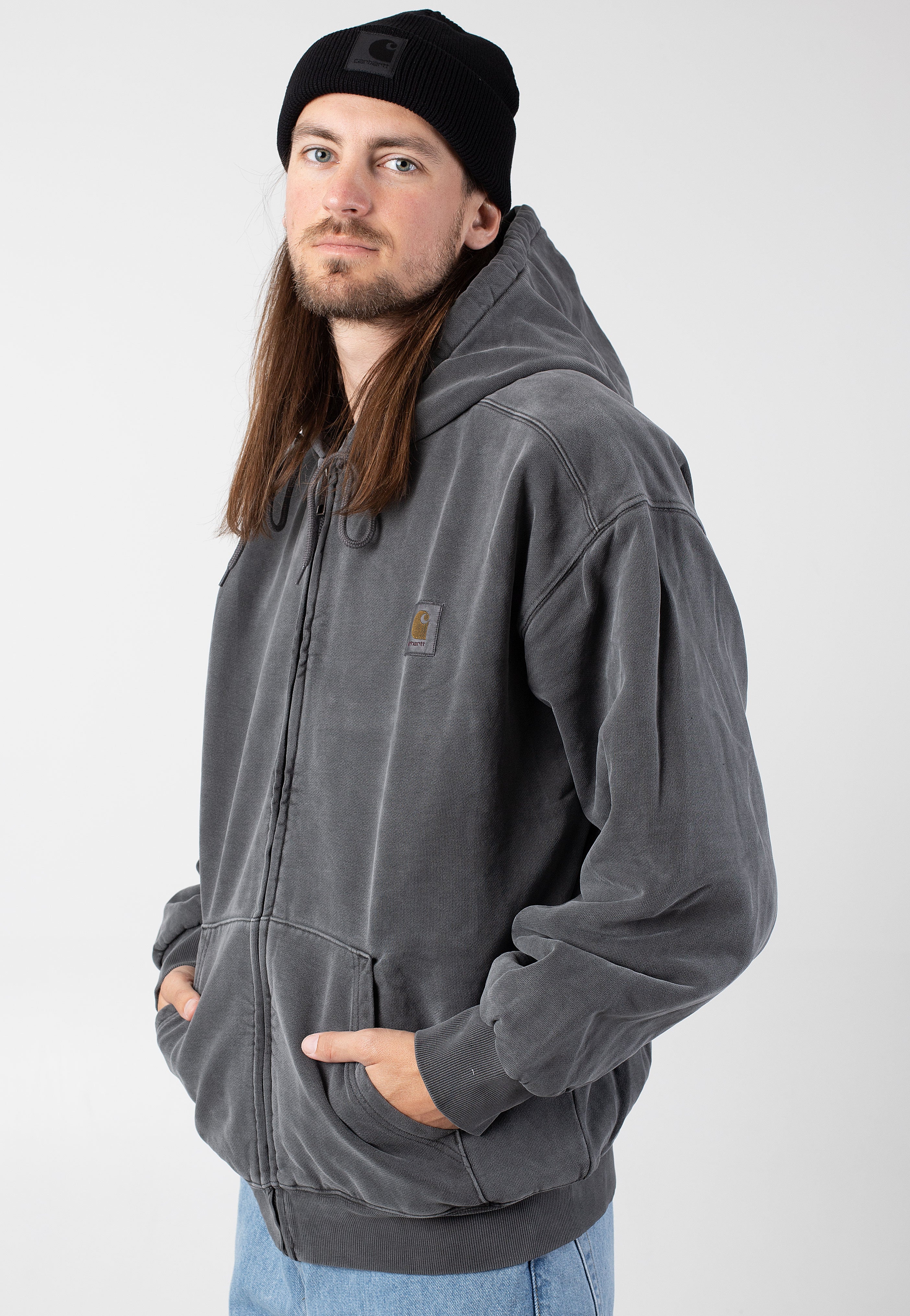 Carhartt WIP - Hooded Vista Garment Dyed Graphite - Jacket 2025 New Sale Online