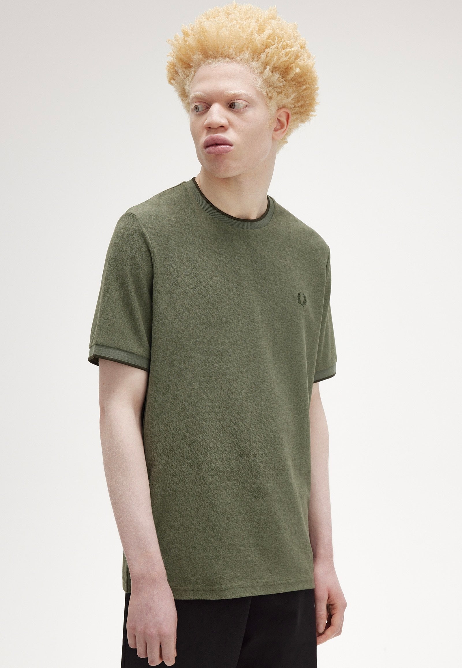 Fred Perry - Crepe Pique Laurel Wreath Green - T-Shirt Discount Hot Sale