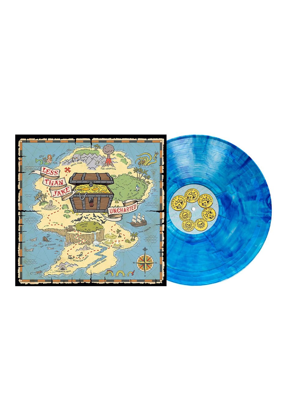 Less Than Jake - Uncharted EP Ltd. Sapphire - Marbled Vinyl Really For Sale