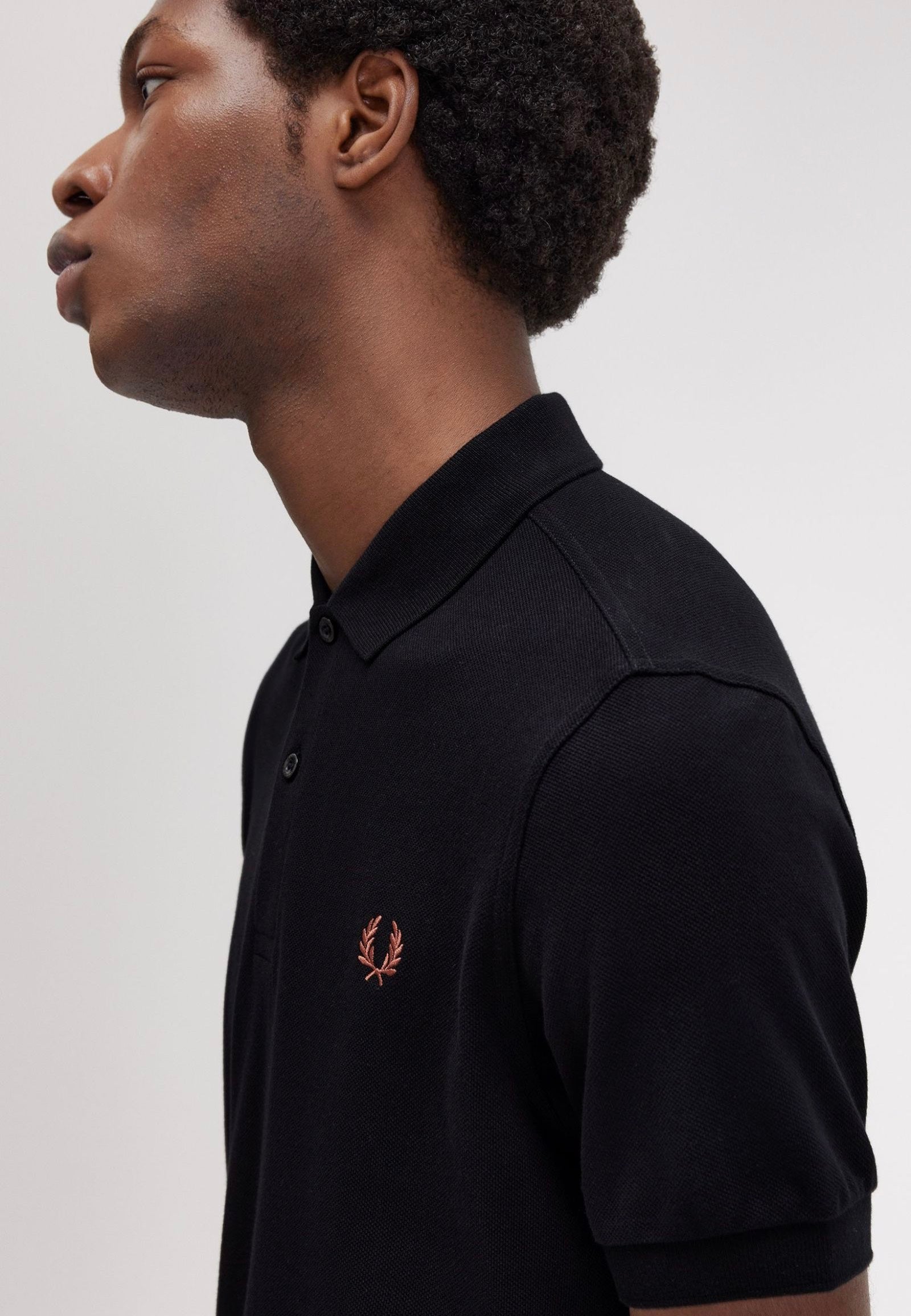 Fred Perry - Plain Black/Whisky Brown - Polo Best Place To Buy